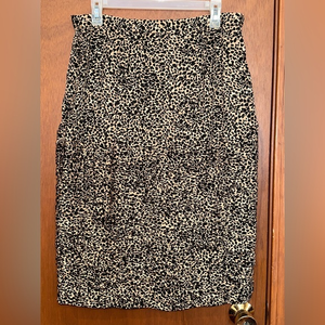 Vintage RAUL BLANCO‎ Couture 100% Silk Ladies Animal Print Skirt Tan/Black Sz 12